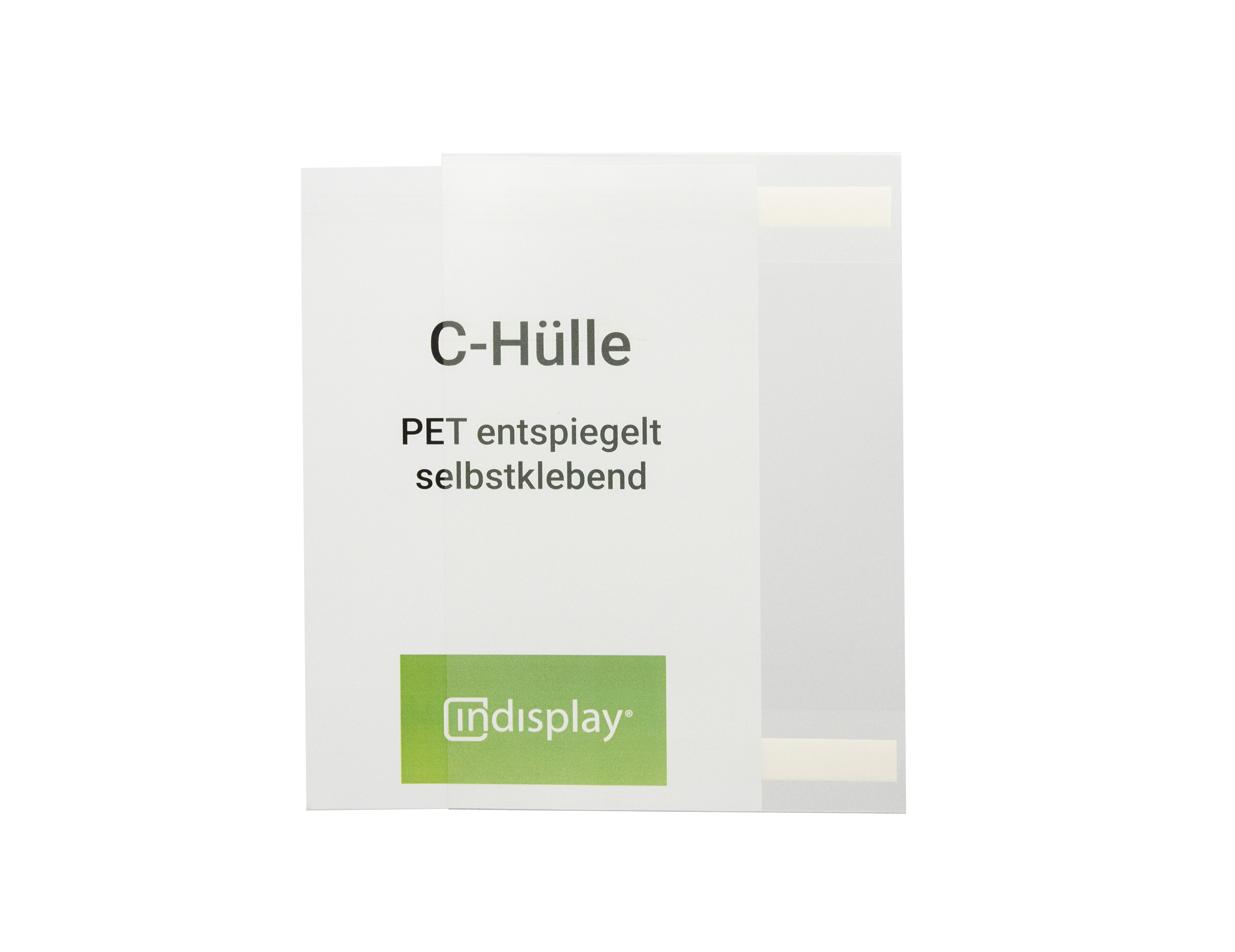 hülle, PET, selbstklebend, C-Hülle, indisplay