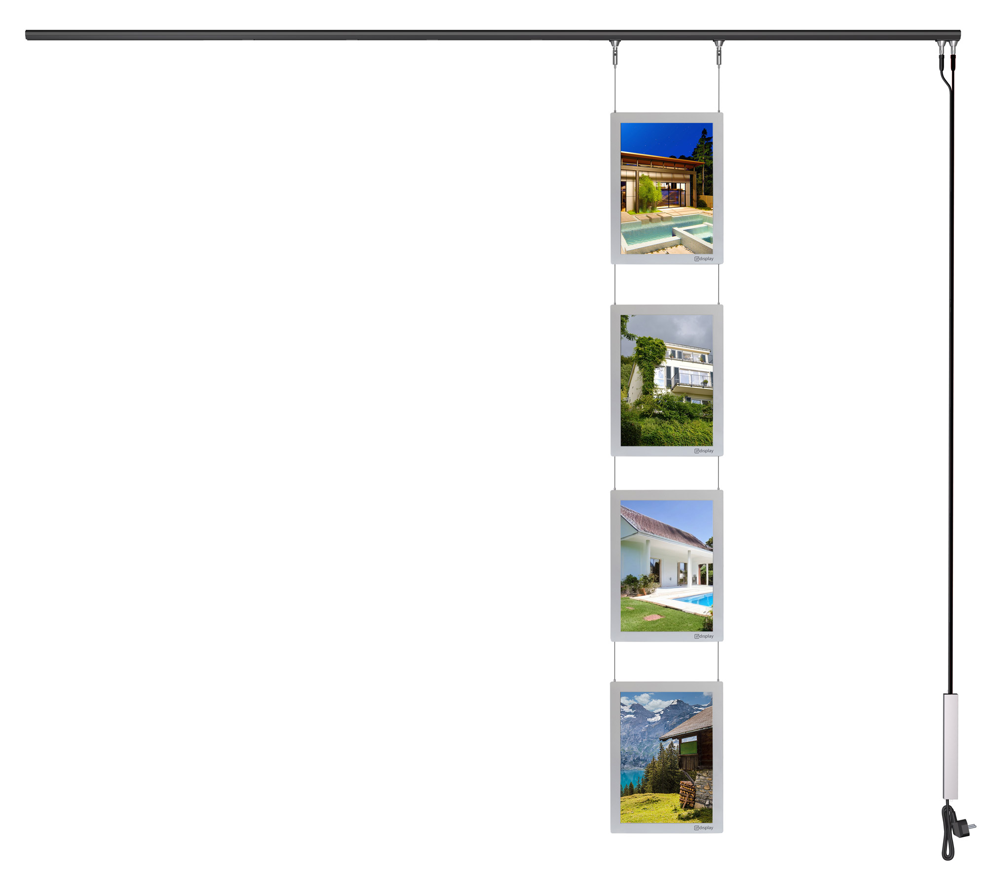 LED-Seil-Display 4 x A4 silber