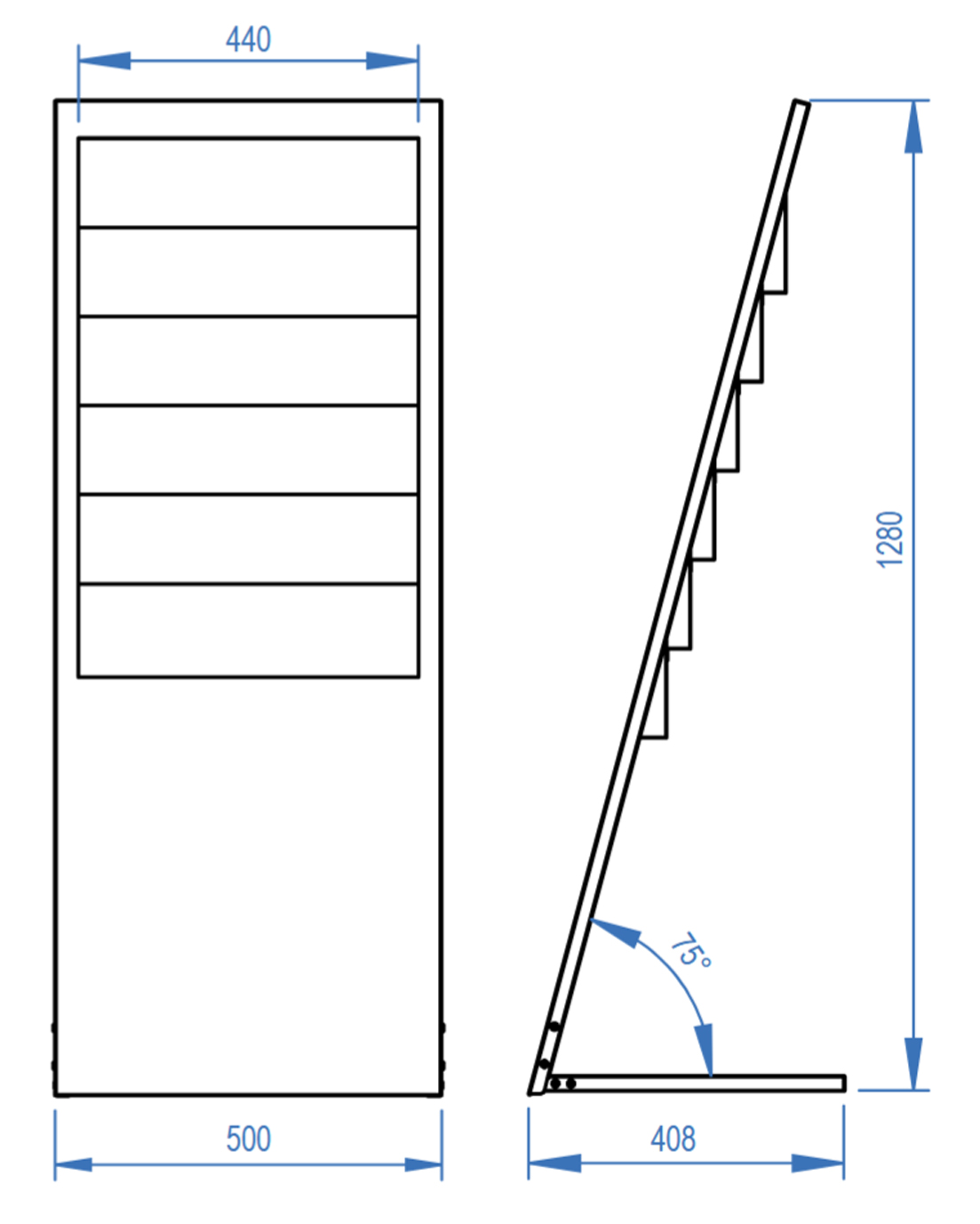 Schrank, Schutzfach, Regal, Aufbewahrung, Maße 500x440x1280
