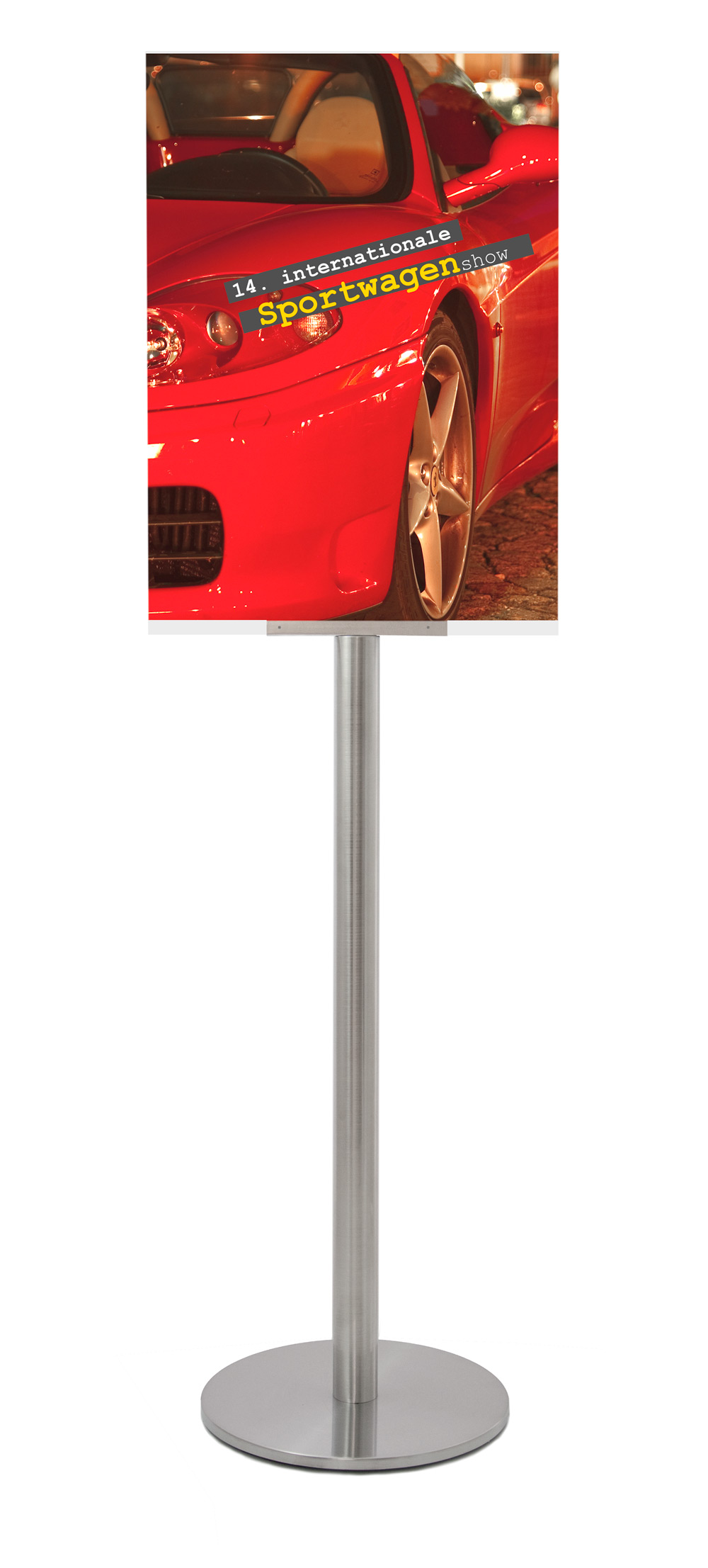 Boden-Plakatständer aus Edelstahl + Acrylglas