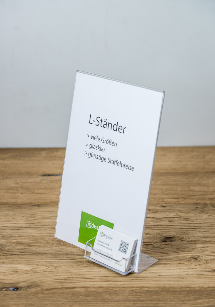 glasklare L-Ständer zu günstigen Staffelpreisen