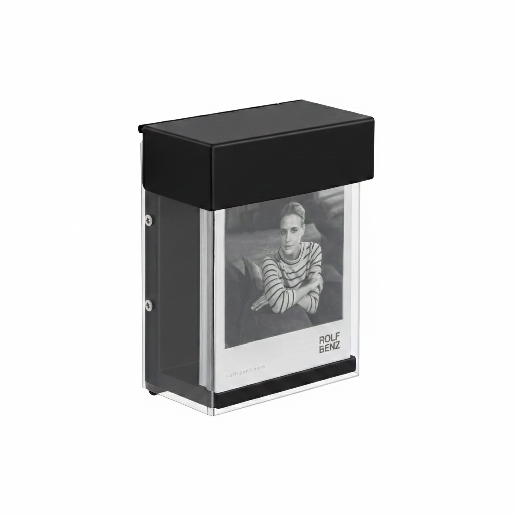 Schwarzweiß-Photo-Display, Acryl-Display, Fotoaufsteller, Kunst-Display, Rahmenloses Display