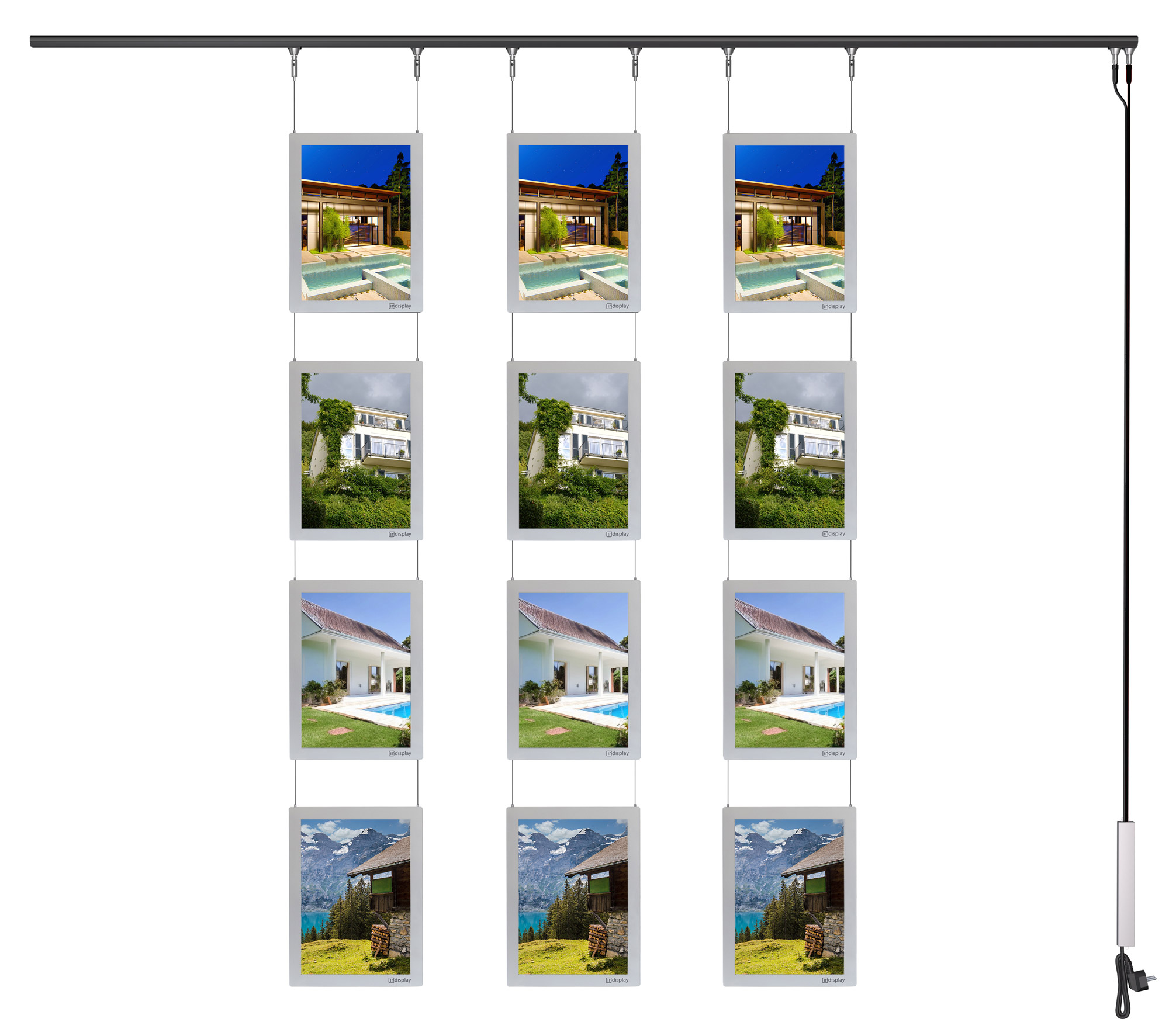 LED-Seil-Display 12 x A4 silber