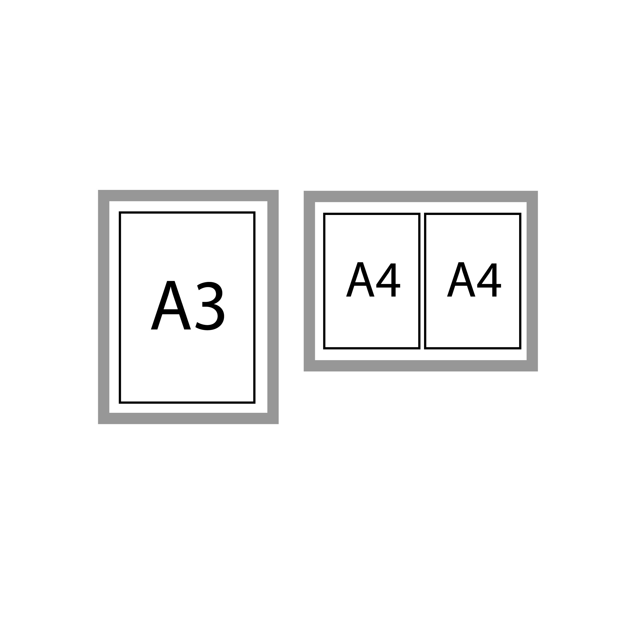 A3, A4, Papierformat, Rahmen, Druckerformat