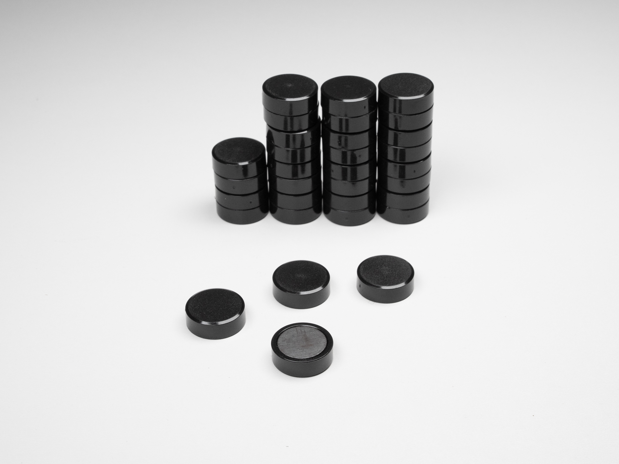 Kunststoffscheiben, Schwarz, Rund, Puck, Magnetfolie