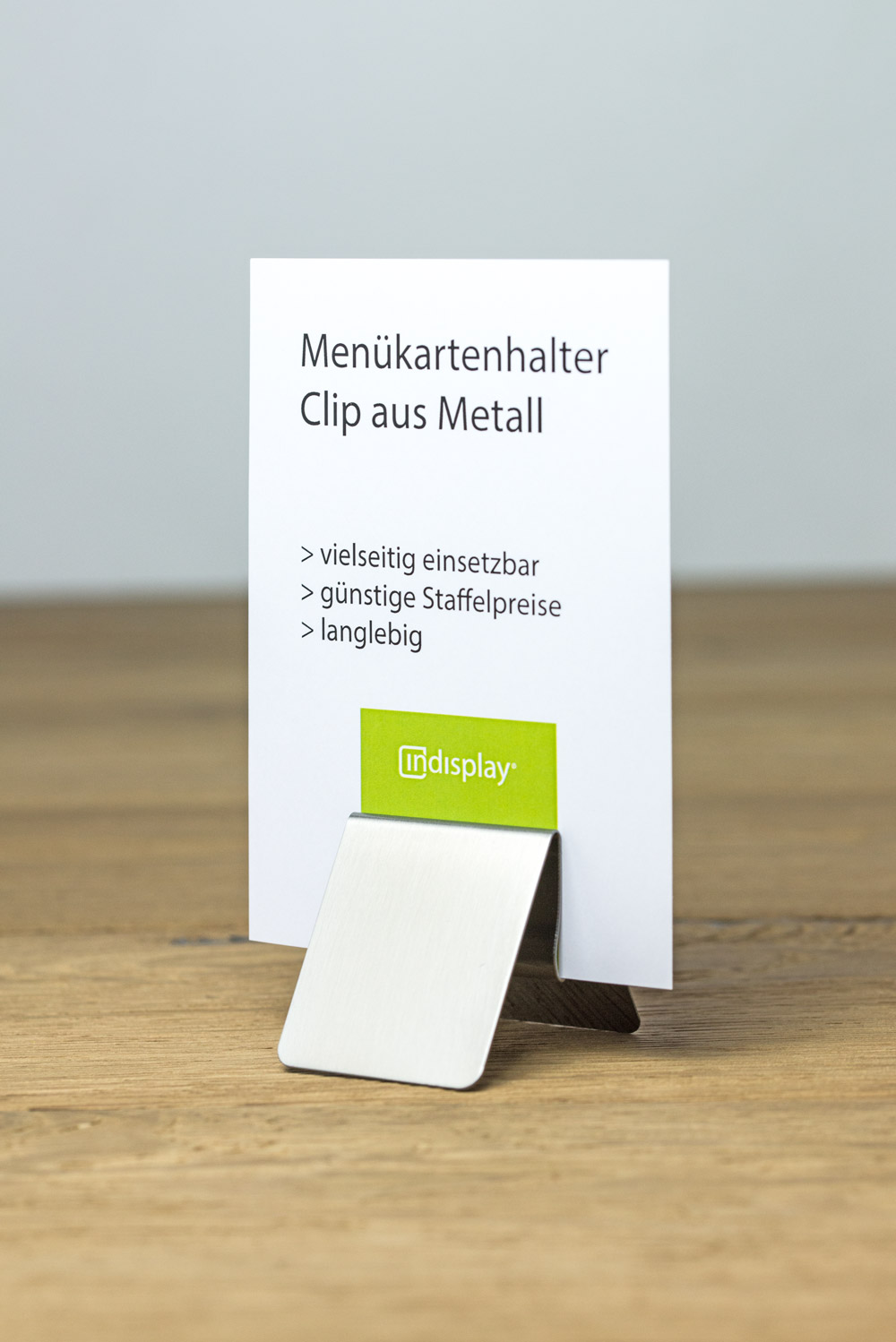 Menükartenhalter Clip Edelstahl 50 mm | 001799