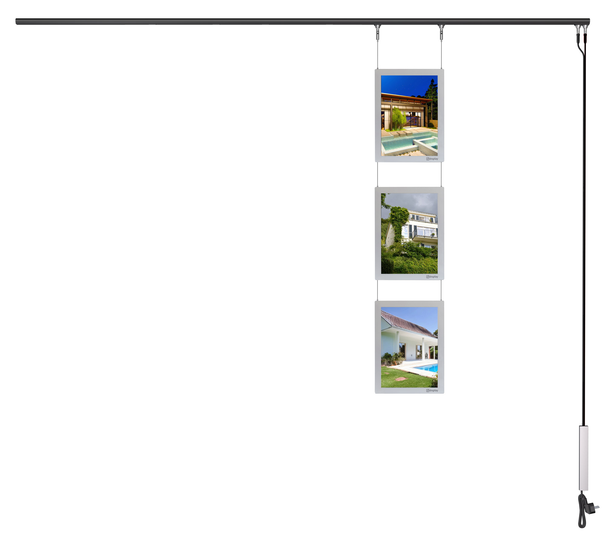 LED-Seil-Display 3 x A4 silber