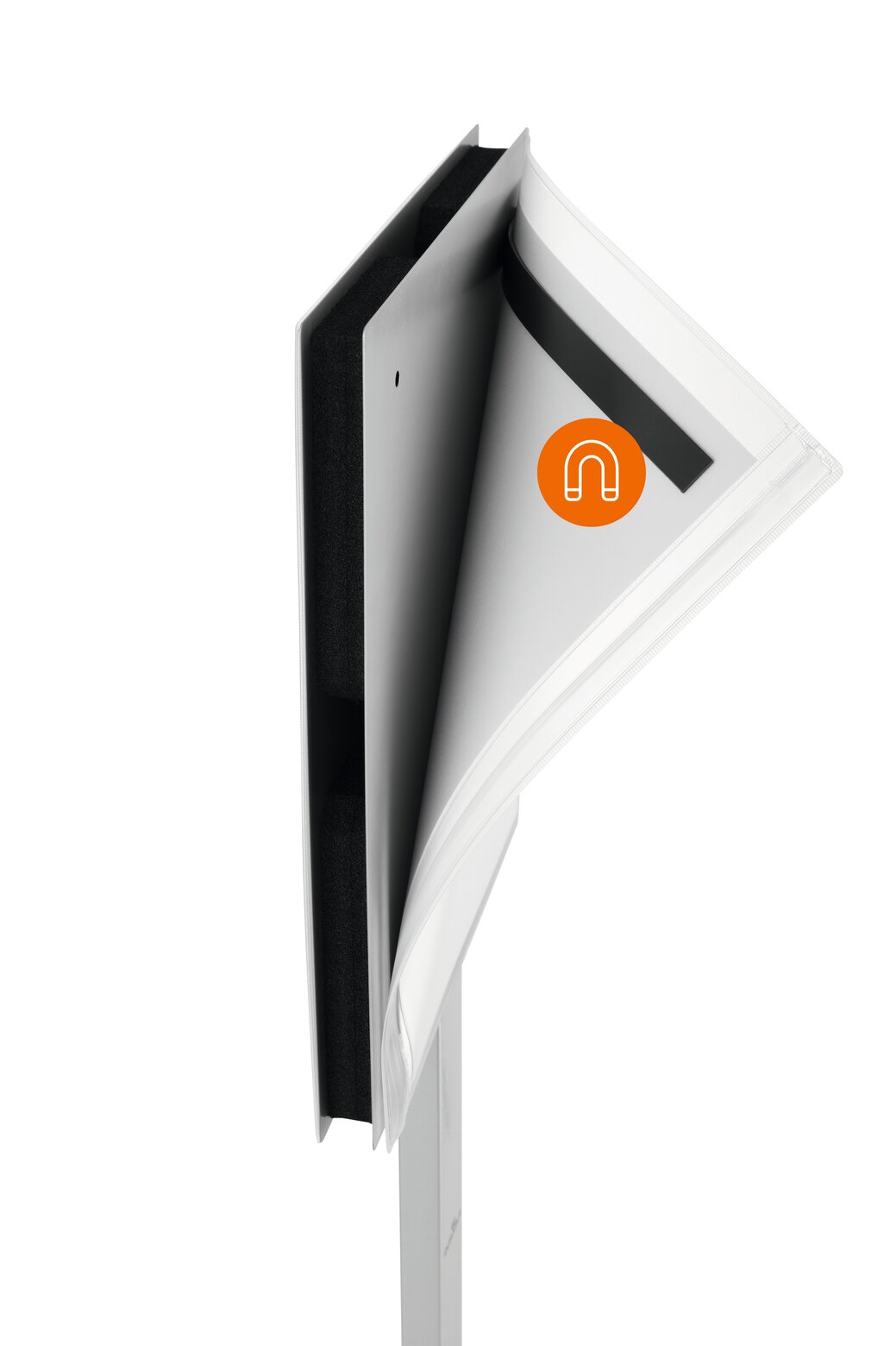 Magnetischer Lesezeichen, Heft/Ordner, weißer Ordner,  Dokumentenhalter, Orangenes Logo