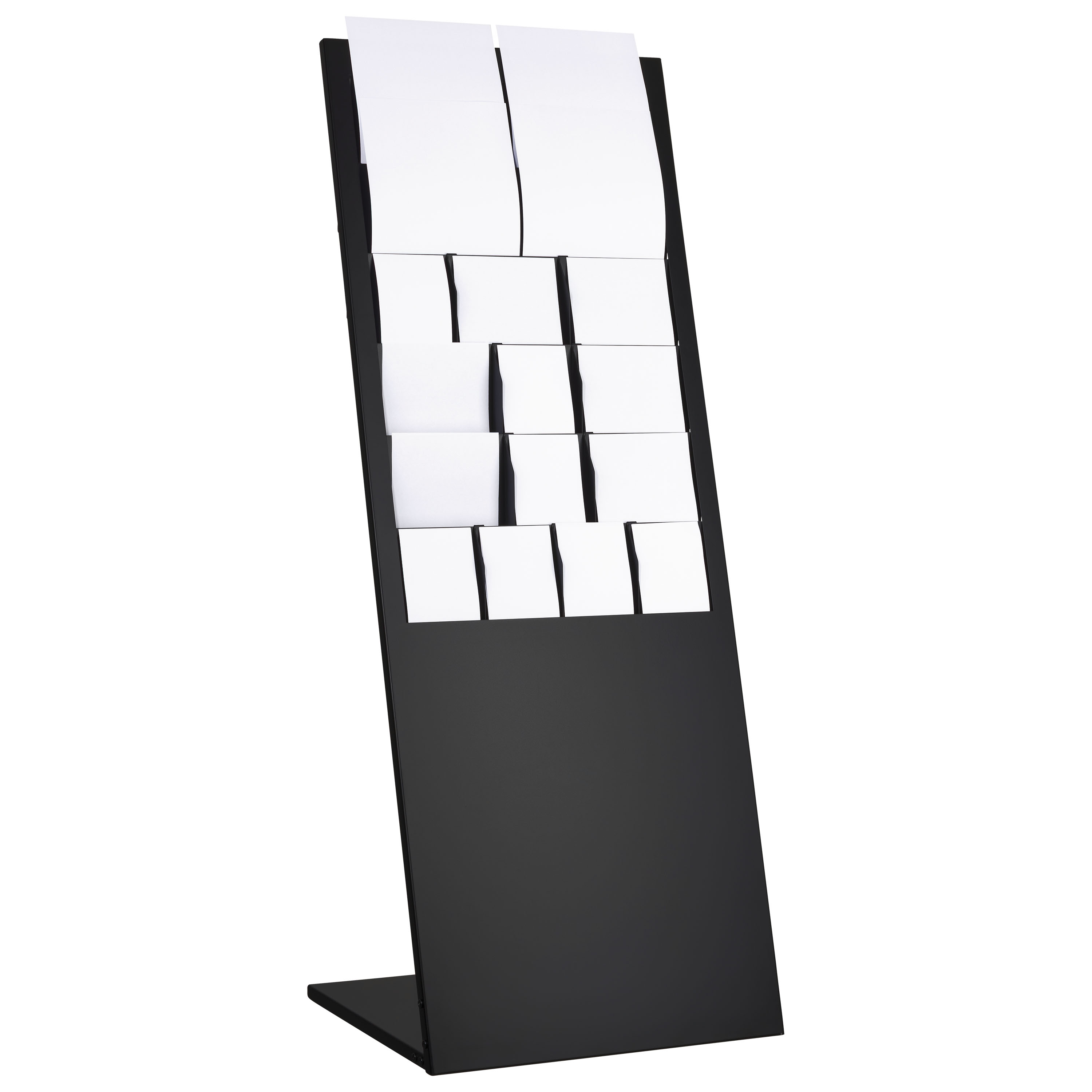 Notizblockhalter, Posterständer, Stifterolle, Schwarz, Standfuß