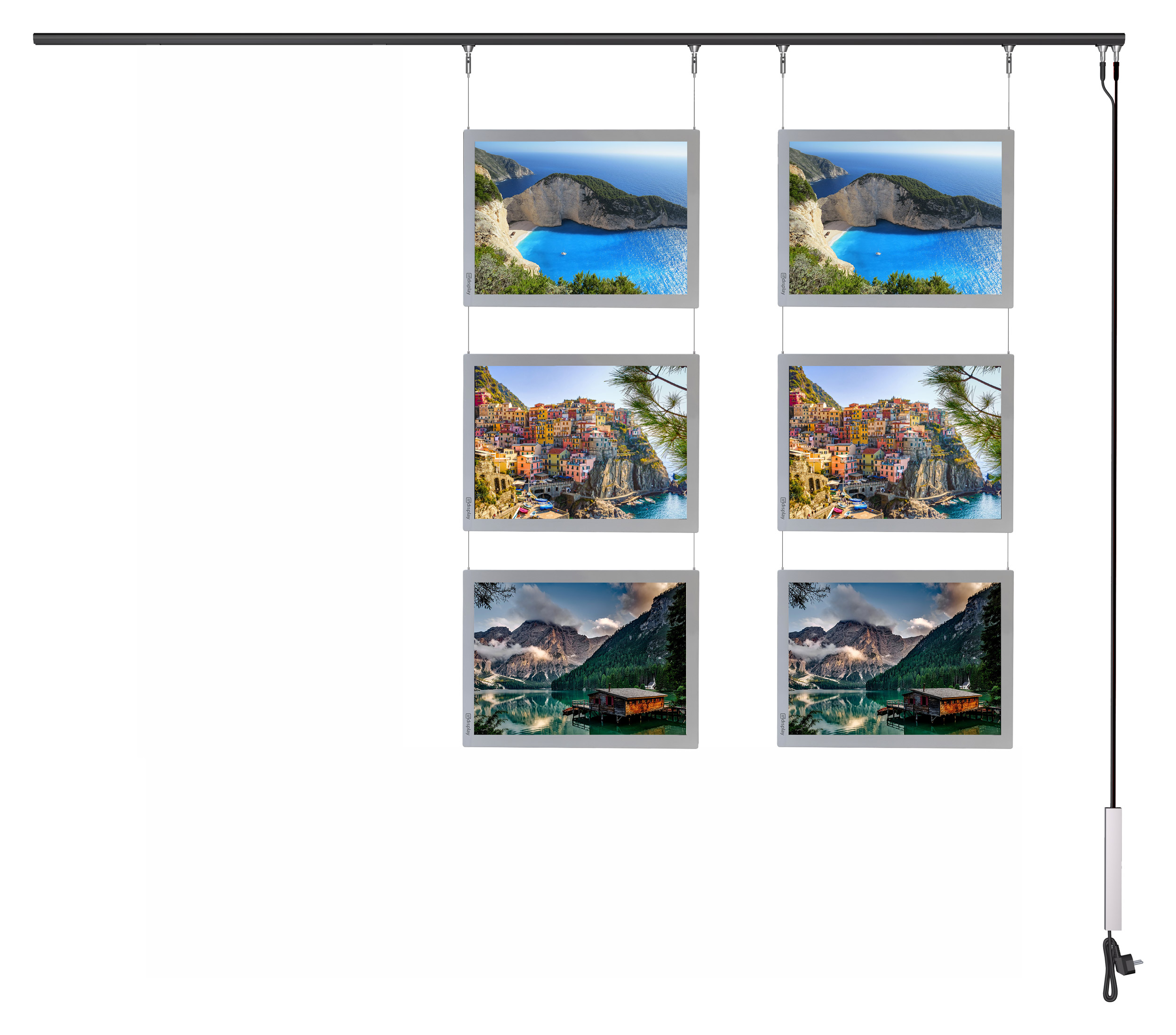 LED-Seil-Display 6 x A3 silber