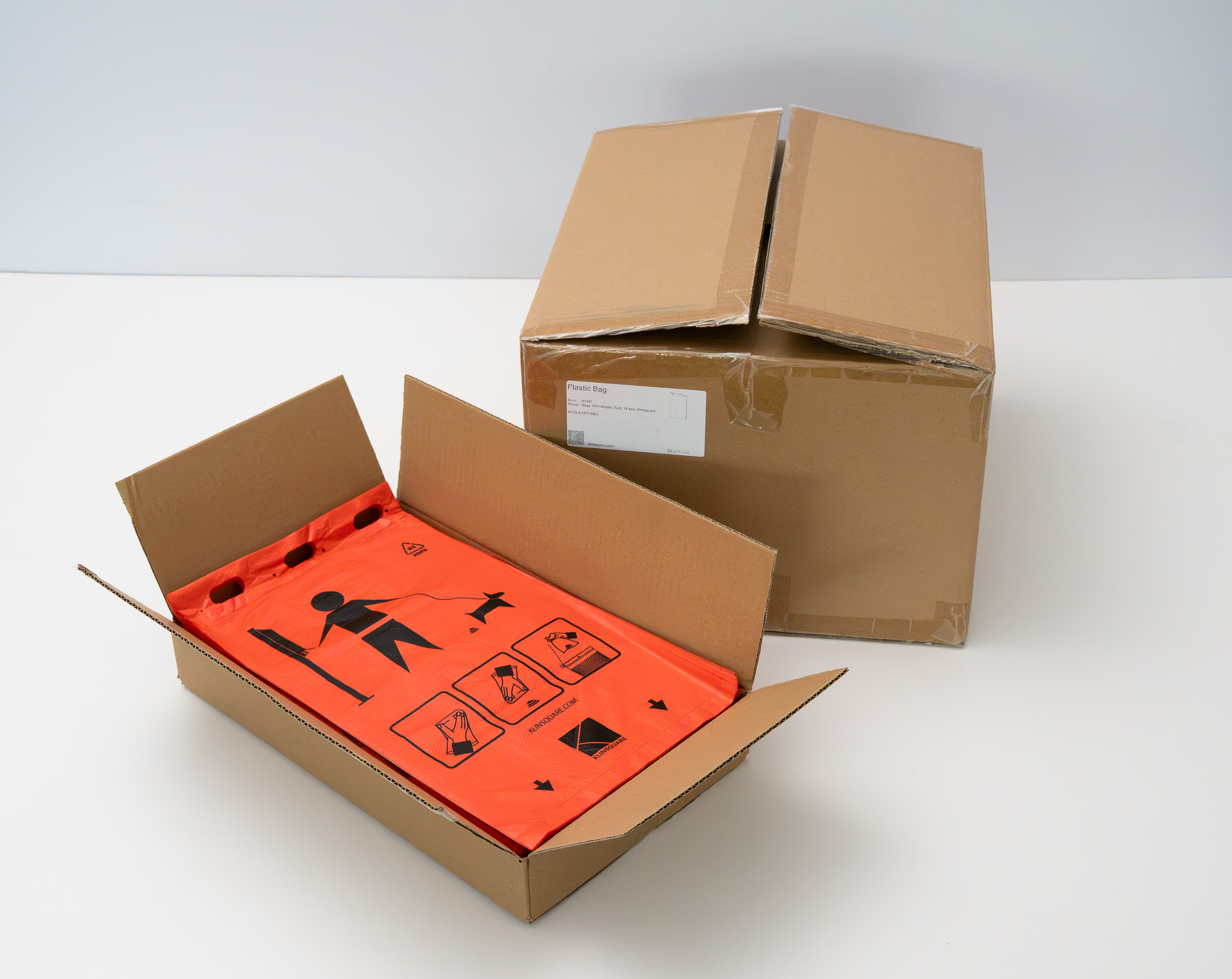 kartonbox, versandkarton, verpackung, transportsack, orange tasche