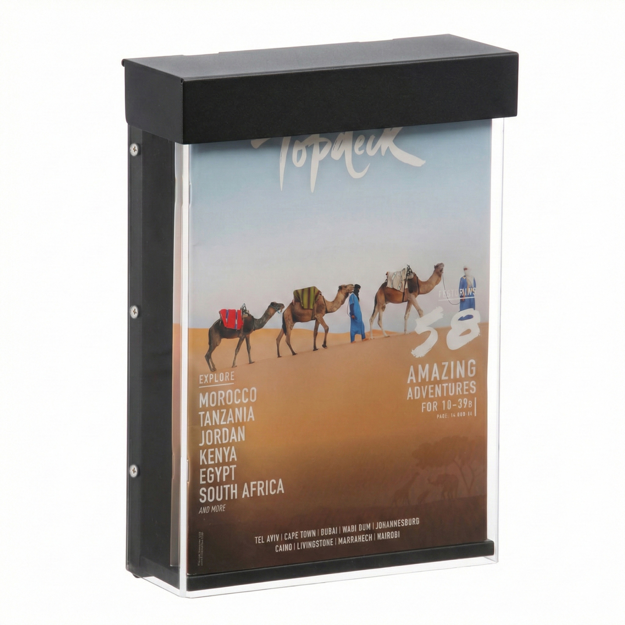 Poster, Reiseposter, Wüste, Kamelkarawane, Sonnenuntergang