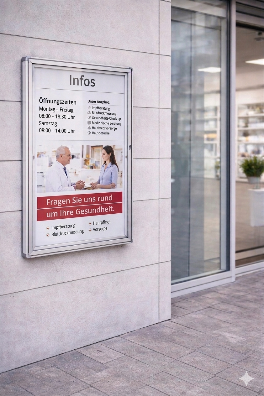 Informationsschild, Sprechstunde, Medizinische Beratung, Gesundheit, Infopanel