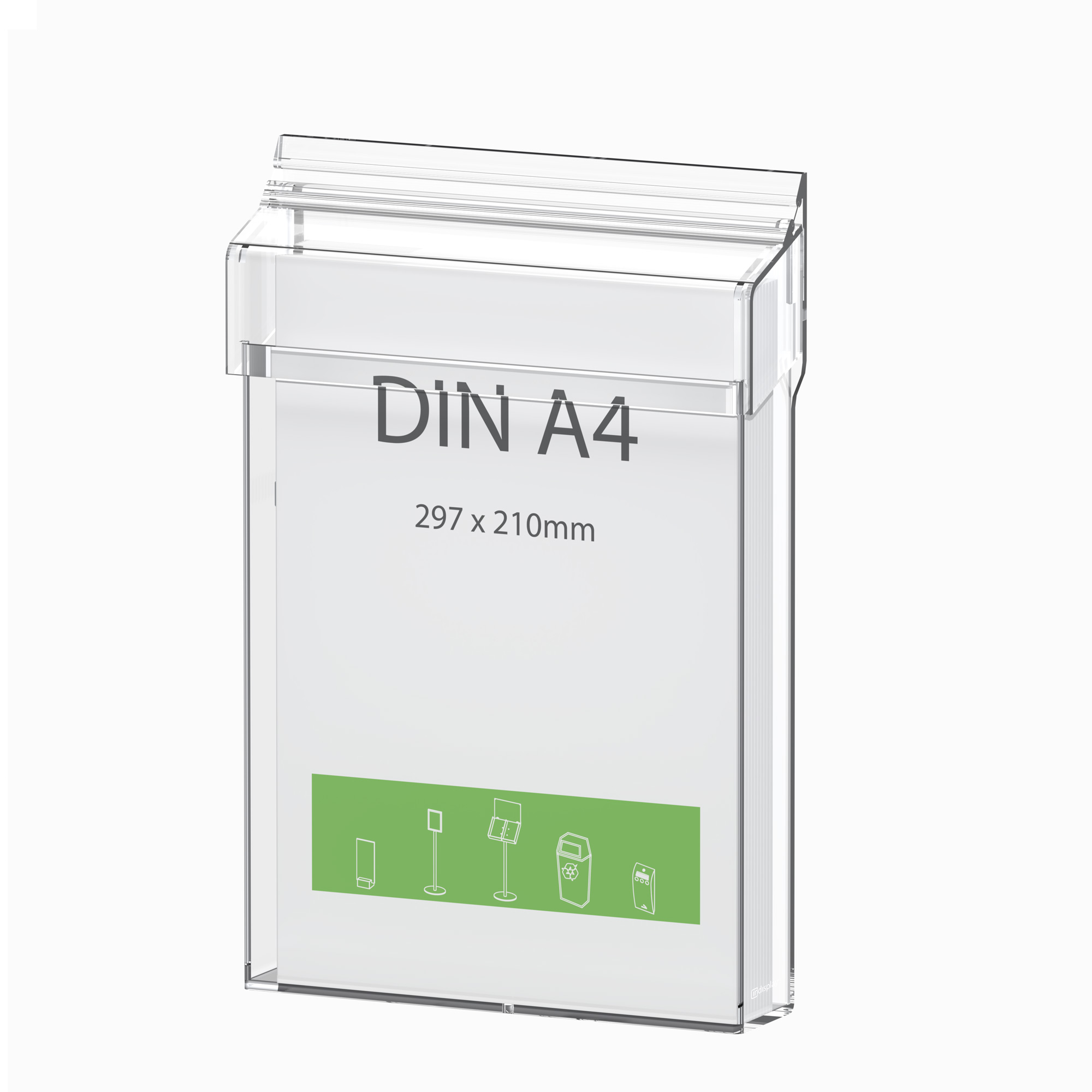 Flyerhalter, Prospektbox A4 outdoor Acrylglas 45 mm