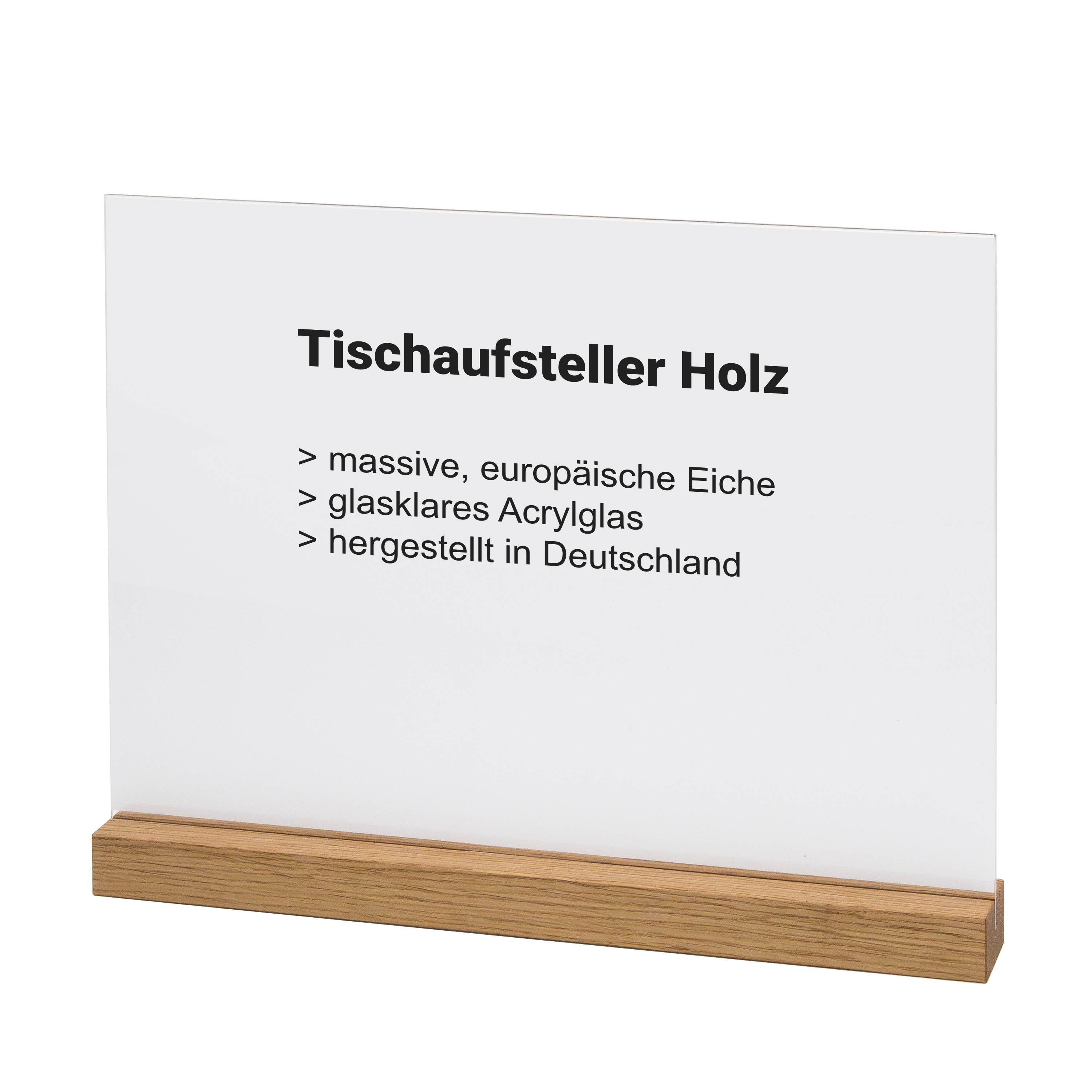 Tischaufsteller, Holz, Acrylglas, Massivholz, Deutschland