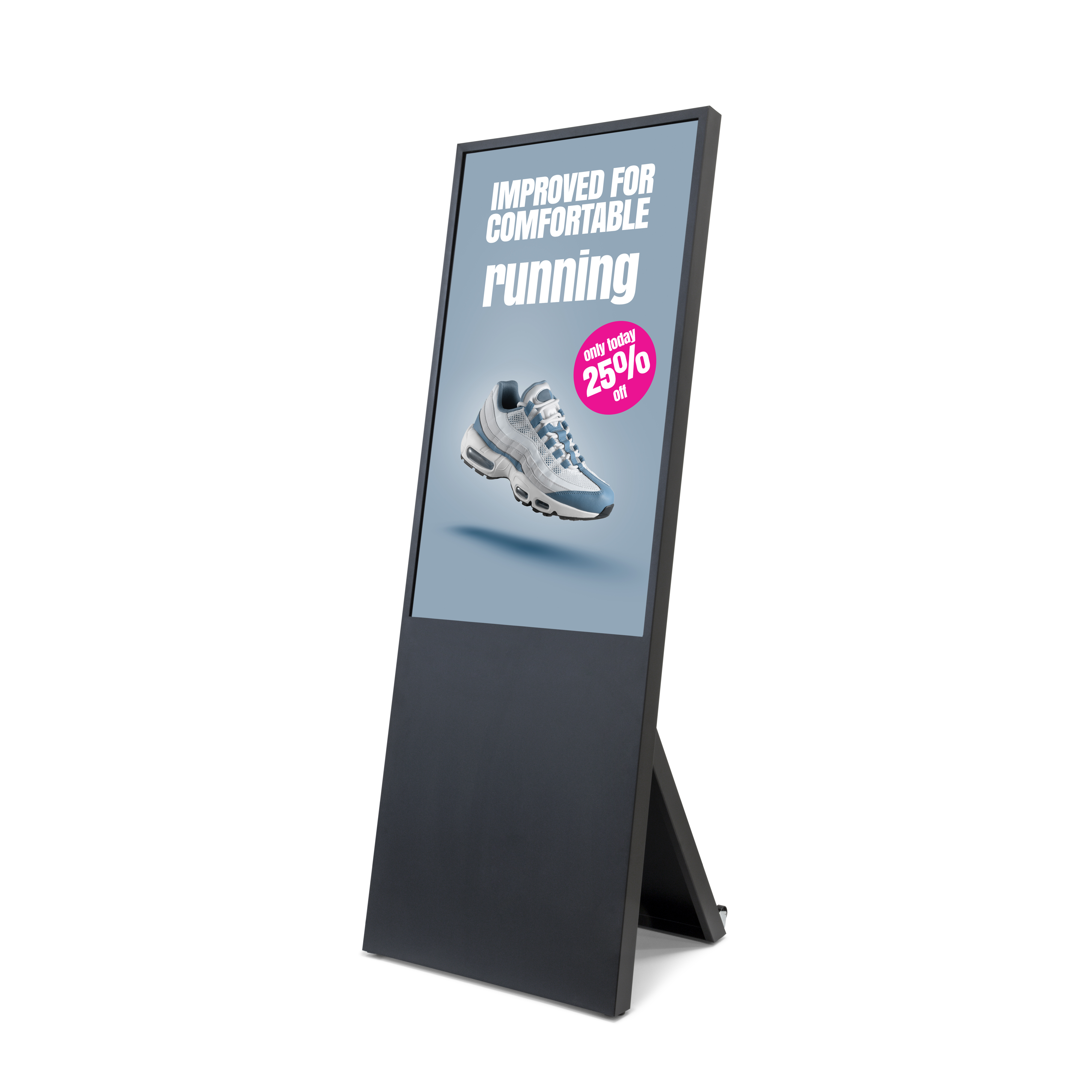 Digitaler Kundenstopper LEVELUP mit 43" Samsung UHD Schwarz