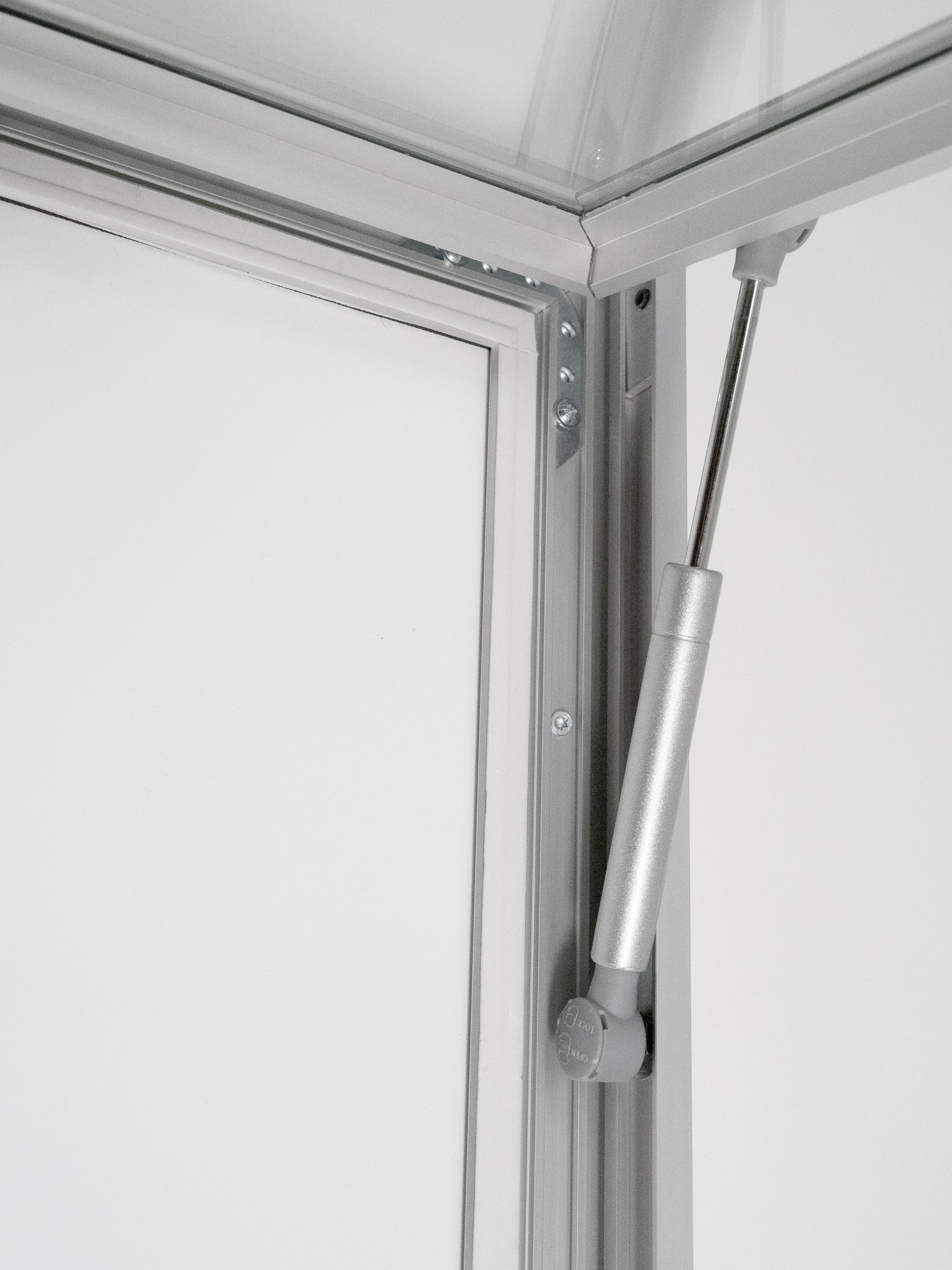 Duschkabine, Glas, Stahlrahmen, Hydraulischer Druckstift, Aluminium
