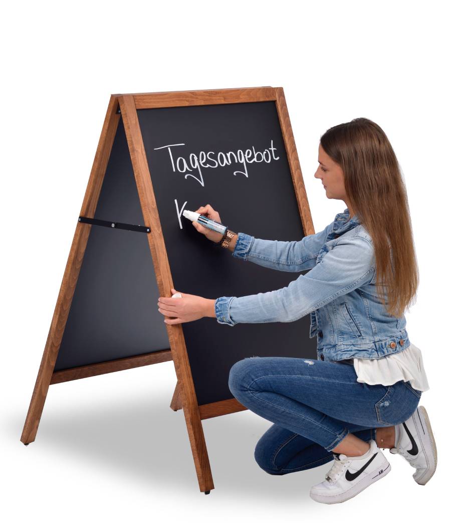 Kreidetafel Aufsteller aus Holz Kundenstopper Kreidetafel