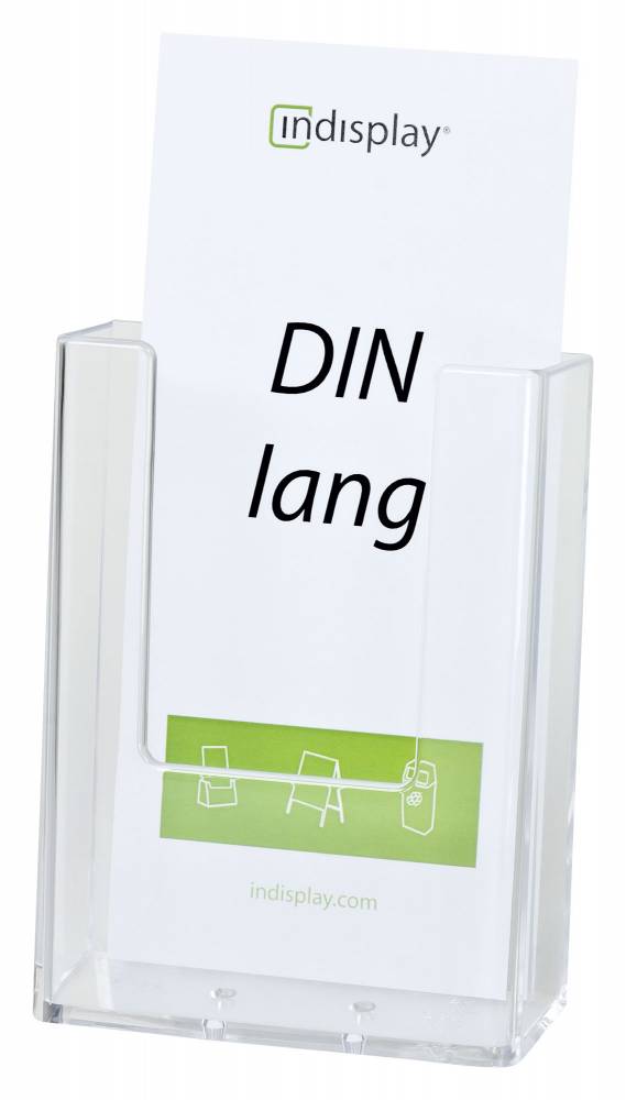 DIN lang / A6 / A5 / A4 Prospekthalter aus Kunststoff Wand transparent 