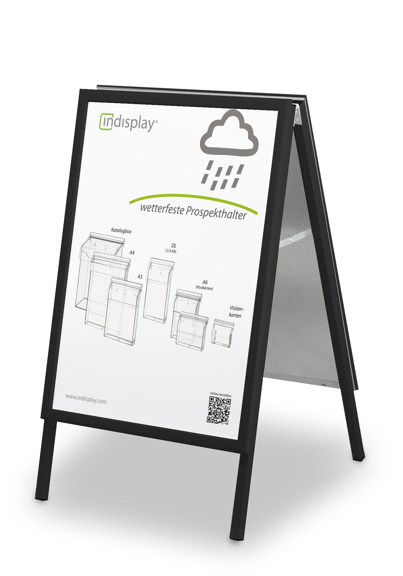 Produktbild von Windtalker® City Kundenstopper A1 – Wetterfester Gehwegaufsteller Mit Tasche, Schwarz, Klappbar & Mobil
